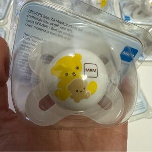 Lot of 10 Yellow and White MAM Pacifiers